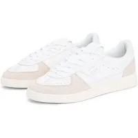 Tommy Jeans THE GREENWICH EDGE LEATHER Plateausneaker Freizeitschuh, Halbschuh, Schnürschuh mit goldfarbenem Logoschriftzug