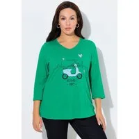Ulla Popken T-Shirt Shirt Ciao Bella Classic V-Ausschnitt 3/4-Arm