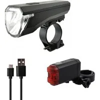 nean Fahrradbeleuchtung Set mit Akku und StVZO-Zulassung 50 LUX 8 Candela, mit 3 Helligkeitsstufen und USB-Ladebuchsen, abnehmbar