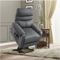 HOMCOM Massagesessel Fernsehsessel mit Aufstehhilfe, Massagesessel mit Liegefunktion (Aufstehsessel, 1-St., Massagesessel), Massagesessel mit Aufstehhilfe, Dunkelgrau