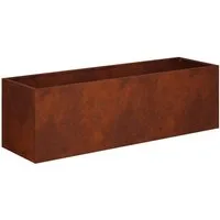 vidaXL Blumentopf Garten-Pflanzgefäß Rostoptik 80 x 30 x 30 cm Wetterfeststahl (1 St)