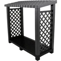 KHW Kaminholzregal aus stabilem und wetterfestem Kunststoff, BxTxH:114x47x102 cm, schützt Kaminholz vor Feuchtigkeit