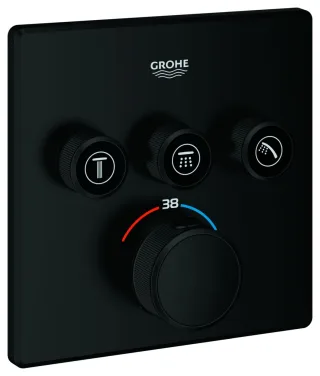 GROHE Thermostat Grohtherm SmartControl, 29126 eckig FMS 3 Absperrven. matt black, 291262430 291262430