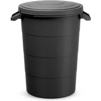 Spetebo Regentonne Regentonne 80 Liter mit Deckel - anthrazit, 80.00 l, (Packung, 1-tlg., mit Tragegriffen), Universal Kunststoff Garten Tonne