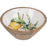 formano Servierschale Zitronen, Mangoholz, Lebensmittelecht, Natur, Zitronen, H: 10.5cm