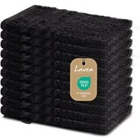 Lavea Waschhandschuh 10er Set Waschhandschuhe, 15 x 21 cm, Elena-Frottierserie, Waschlappen, 100% Baumwolle (10er Set), 500 g/m² Frottier, weich & saugstark, pflegeleicht