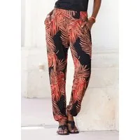 LASCANA Strandhose aus leichter, fließender Viskose und Palmenprint mit Palmenblätterdruck, leichte Jerseyhose, Sommerhose, Schlupfhose