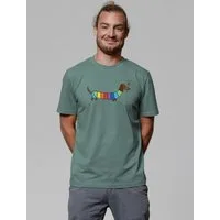 wat? Apparel T-Shirt Regenbogen Dackel