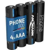 ANSMANN AG Telefon Akku AAA 800mAh 1,2V, 4 Stück, DECT Akku 800 mAh (1.2 V)