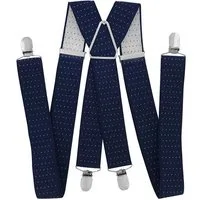 axy Hosenträger Herren Hosenträger mit Punkten 4 Stabile Clips X-Form 3,5cm Breit verstellbar und elastisch 120cm Lang