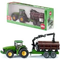 SIEPER Modelltraktor siku John Deere 8430 mit Forstanhänger 1:50