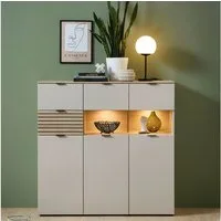 Innostyle Highboard INA (1 St), 3 türig, 4 Schubladen, inkl. Beleuchtung, Softclose
