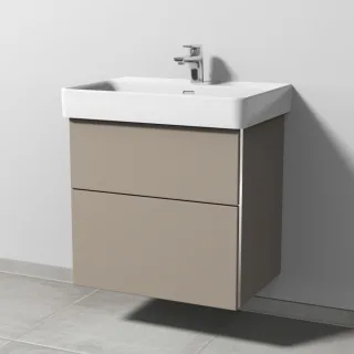 Sanipa 3way Waschtischunterbau zu Laufen Pro S Waschtisch mit 2 Auszügen, Sandgrau-Matt BS76767