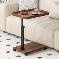 TUWENA Beistelltisch Beistelltisch C-Form Höhenverstellbar mit Rollen, Couchtisch 45-80 cm, Mobiler Beistelltisch für Sofa Bett, Schlafzimmer Wohnzimmer Balkon