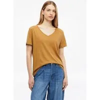s.Oliver Kurzarmshirt T-Shirt T-Shirt aus Leinenmix mit V-Ausschnitt
