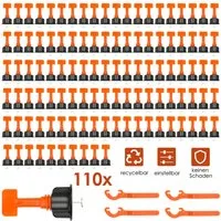 Clanmacy Verlegeset Fliesen Fliesenkreuz 110 teiliges Fliesen Nivellier Kit Clip Tile, (Fliesen Nivellierung System)
