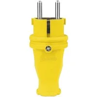 TP Electric Steckdose Schukostecker Schutzkontakt 16A 230V Gummistecker Schuko Gummi 2P+E, Spritzwassergeschützt