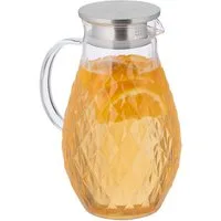 relaxdays Karaffe Glaskaraffe mit Deckel 2 Liter, (1-tlg)