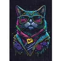 Bamyum Teppich Blackcat Chenille Druck Teppich, Gaming Videospiel Waschbarer Teppich, Einzelstück