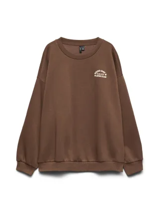 VERO MODA CURVE - VMCADINE URSULA LS SWEAT BOX JRS CUR Cocoa Brown - Gr. - 50