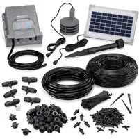 esotec Bewässerungssystem Solar Pflanzen-Bewässerungssystem WaterDrops 50 Tropfer Garten 101120, (Komplettset), Tröpchen Bewässerungssystem