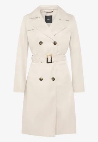 zero - Klassischer Trenchcoat mit Reverskragen und Gürtel beige - Gr. - 38