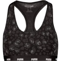 PUMA Crop-Top WOMEN PRINTED RACER BACK TOP Animal-Design, Logoschriftzug, Rundhalsausschnitt