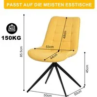 HOMAVO Esszimmerstuhl Stuhlset mit Ammlehnen in Drehbar Vintage-Look (4 St), EN 12520 geprüft, Armlehnen, ergon. Rückenlehne, 360° Drehung