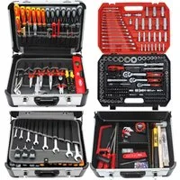 FAMEX Werkzeugset 419-51 Profi Werkzeugkasten, (Werkzeugkiste, abschließbar, 369-tlg), PROFESSIONAL, Kapazität 30 kg, viel Platz