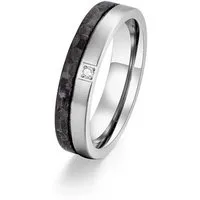 Adam & Eve Trauring Carbon/Titan - Eheringe, Partnerringe "AEC53W" mit Zirkonia