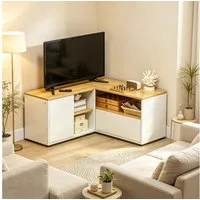 Fine Life Pro TV-Schrank Lowboard / TV‑Schrank / TV‑Lowboard mit offenen Fächern L‑förmiger