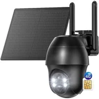 Topcony Überwachungskamera 4G LTE Überwachungskamera Aussen Akku mit SIM Karte Aussen Solar/Akku (Aussen, Außenbereich,Home,Schule,Geschäft,Wald,Farm,Campingbus,Straße, Bewegungserkennung&Alarm,IP65 &Solarstromversorgung,Alexa, 1-tlg., 15M Farbnachts
