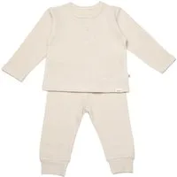 biorganic Langarmshirt & Hose Baby Waffle Smile für Jungen und Mädchen Unisex Langarm (2-tlg., Shirt & Hose) Waffelmuster, Bio-Baumwolle Größe 68-86