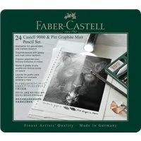 Faber-Castell Zeichenkohle Faber-Castell Set Pitt Graphite - Matt + Castell 9000 - 20er Metallet