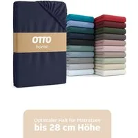 OTTO home Spannbettlaken BLACKBERRY in BASIC und PREMIUM Qualität, 100% Baumwolle, Jersey (160 g/m), Gummizug: rundum, (1 Stück), für hohe Matratzen bis 28 cm, Bettlaken, Spannbetttuch, pflegeleicht