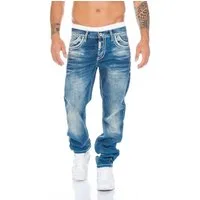 Cipo & Baxx Regular-fit-Jeans Jeans Hose mit dicken Kontrast Nähten Dicke Nähte im edlen Design