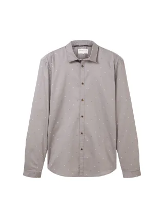 Denim Tom Tailor - Gemustertes Hemd grey pixel diamond print - Gr. - XL