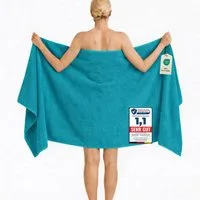 Komfortec Saunatuch 100x200 cm Badetuch aus 100% Baumwolle, Frottee (1-St), extra Große, Schnelltrocknend