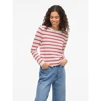 Vila Rundhalspullover VIDALO O-NECK L/S STRIPE KNIT TOP- NOOS