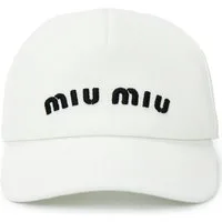 Miu Miu Baseball Cap Basebalkappe Kappe Mütze Logo Cap Logostickerei auf der Vorderseite - Hergestellt in Italien