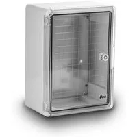 ARLI Schaltschrank Sichttür Industriegehäuse verzinkter Montageplatte Steckdosenverteiler (Montageplatte, Verriegelungsschlüssel, Befestigungsmaterial, Sichttür, Transparent Tür, IP65), 210 x 280 x 130 mm / schlagfest / halogenfrei