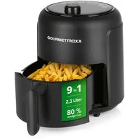 GOURMETmaxx Heißluftfritteuse 2,3L, Airfryer mit 60 Minuten Timer und 9 Funktionen, 1000 W, inkl. Vorheizen & Warmhalten, energiesparend & geruchsarm frittieren