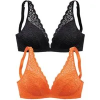 petite fleur by Lascana Bralette-BH (Packung, 2 Stück) ohne Bügel aus Spitze, Dessous