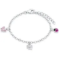 Prinzessin Lillifee Armband Marienkäfer, Schmetterling, Kleeblatt, mit Zirkonia (synth)