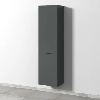 Sanipa 3way Stauraumschrank mit 1 Tür und 1 Wäschekorbklappe, Anthrazit-Matt SM18422
