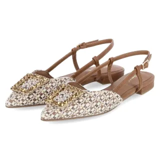 Tamaris Slingballerinas - Gr. 37 - Beige - Textil & Synthetik