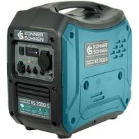 Könner & Söhnen Stromerzeuger KS 2000i S, 2,00 in kW, (Invertergenerator. Schalldichtes Gehäuse (62 dB Lpa 7 m), 1-tlg., Schuko 230V, 2 x USB-Anschluss, LED-Anzeige, ECO-Modus), Kurzschluss- und Überlastschutz, EURO V