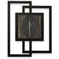 Kreative Feder Wanduhr Design-Wanduhr „Dark Elegance“ in modernem Metallic-Look (ohne Ticken, Funk- oder Quarzuhrwerk, elegant, außergewöhnlich, modern)