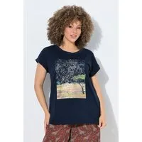 Ulla Popken T-Shirt T-Shirt Savanne Oversized Rundhals Halbarm
