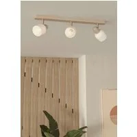 EGLO Deckenspot CORATO, ohne Leuchtmittel, Deckenlampe, Metall in Sandfarben, Nickel-Matt, Glas in Weiß, E14